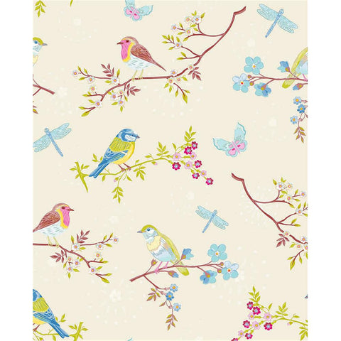 375080 Marit Cream Bird Wallpaper