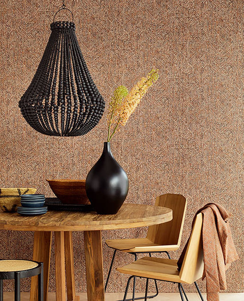 391520 Longmont Burnt Sienna Global Geometric Wallpaper