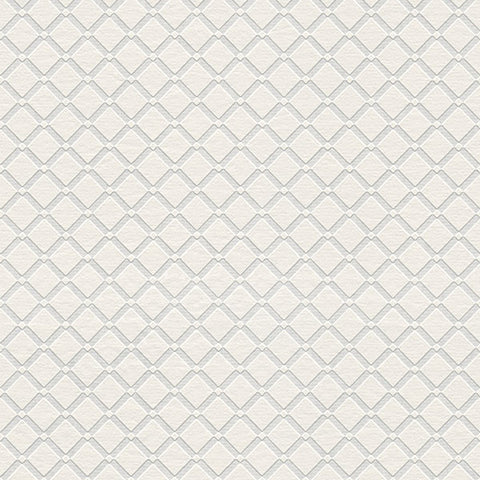 4000-5281-17 Armin White Diamond Trellis Paintable Wallpaper