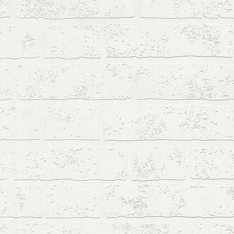 4000-99423 Bridgers White Exposed Brick Wall Paintable Wallpaper