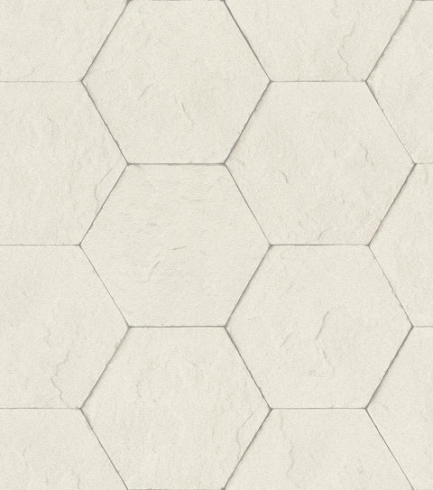 4015-427110 Bascom Dove Stone Hexagon Wallpaper