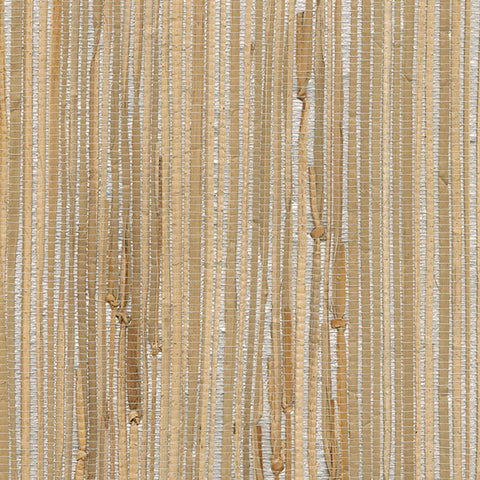 4018-0031 Tereza Silver Foil Grasscloth Wallpaper