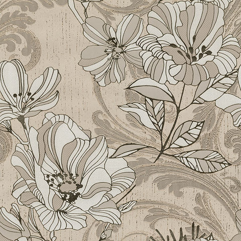 4019-86402 Selene Gold Mucha Floral Wallpaper