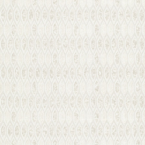 4019-86462 Damour Cream Hexagon Ogee Wallpaper