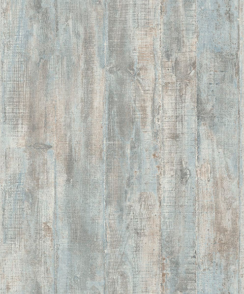 4020-68301 Huck Light Blue Weathered Wood Plank Wallpaper