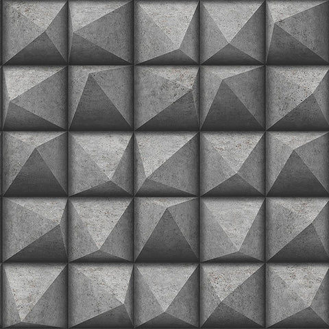 4020-78619 Dax Black 3D Geometric Wallpaper