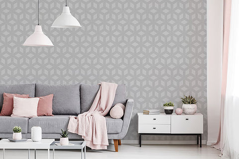 4020-84209 Xander Grey Glam Geometric Wallpaper
