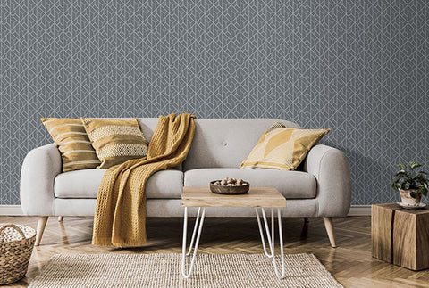 4020-94009 Wilder Grey Geometric Trellis Wallpaper