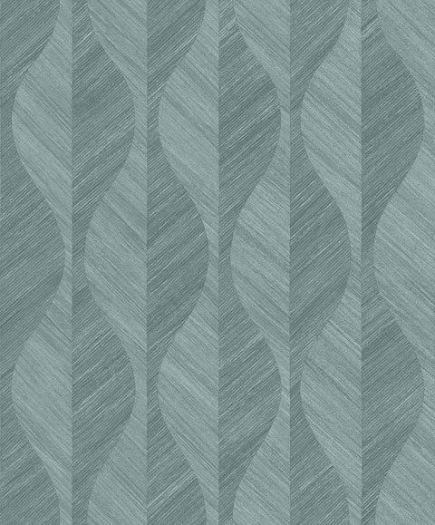 4025-82505 Oresome Teal Ogee Wallpaper