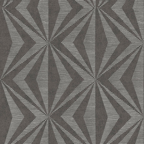 4025-82547 Monge Charcoal Geometric Wallpaper