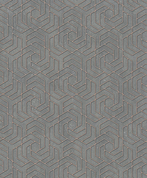 4035-32609 Tama Charcoal Geometric Wallpaper
