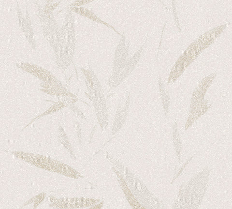 4035-37549-5 Kaiya Cream Leaves Wallpaper