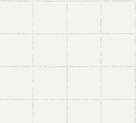 4035-37551-5 Kishi White Tile Wallpaper