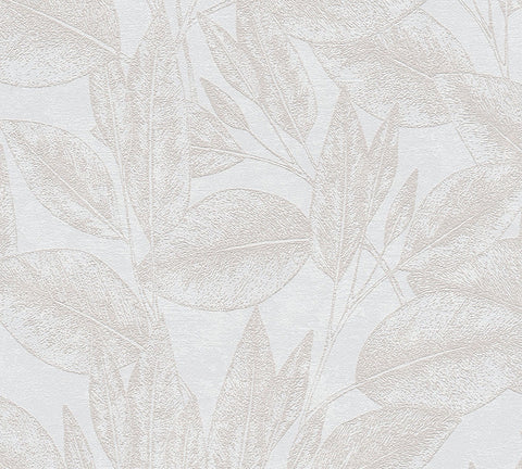 4035-37836-1 Suki Cream Leaves Wallpaper