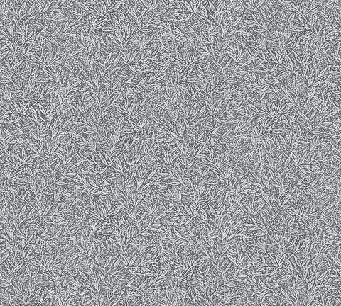 4035-37837-2 Sayuri Charcoal Leaf Trail Wallpaper