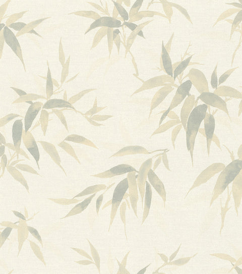 4035-409741 Minori White Leaves Wallpaper