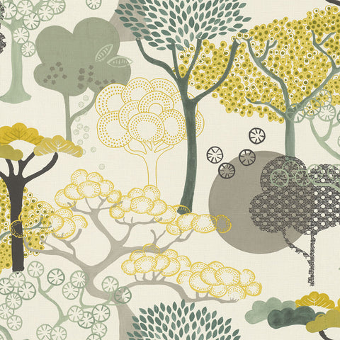 4035-539943 Misaki Yellow Trees Wallpaper