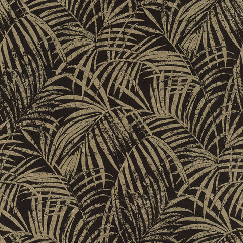 4035-832143 Yumi Black Palm Leaf Wallpaper