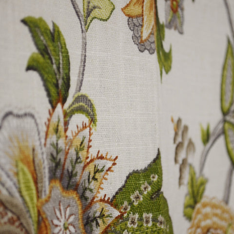 Brissac Amber Floral Jacobean Linen Fabric