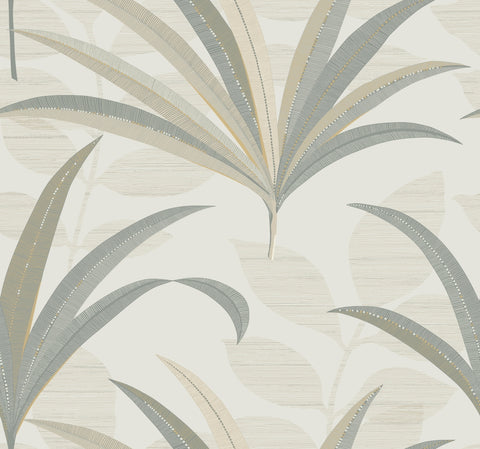 CA1551 White/Off Whites El Morocco Palm Wallpaper