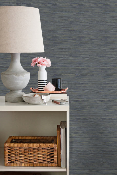 CD1040N Blues Ramie Weave Wallpaper