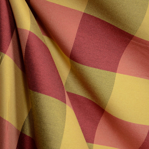 Red Gold 3 inch wide Check Drapery Fabric