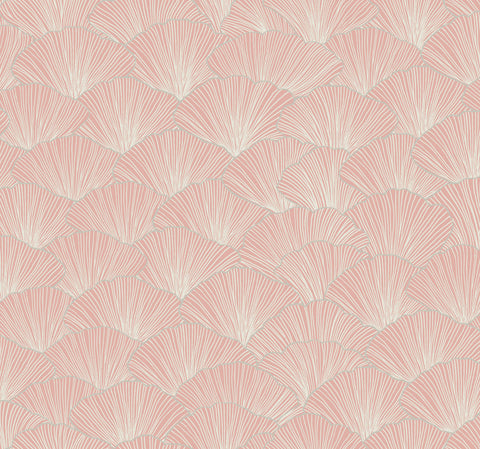 CI2334 Coral Luminous Ginkgo Wallpaper