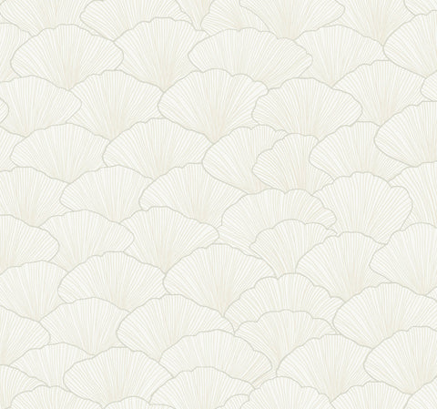 CI2335 White Cream Luminous Ginkgo Wallpaper