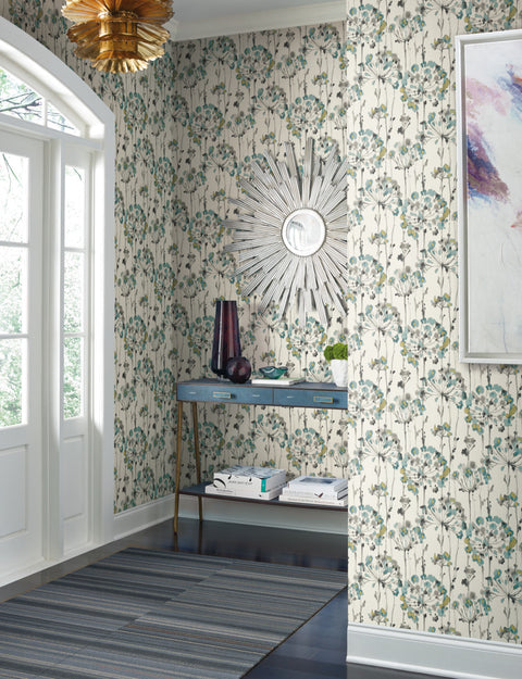 CN2102 Turquoise Flourish Wallpaper