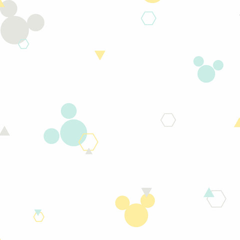 DI0928 Green/Yellow Disney Minnie Mouse Dots Wallpaper