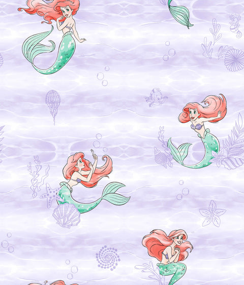 DI0955 Purple Disney The Little Mermaid Swim Wallpaper