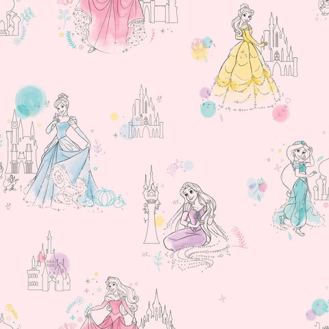 DI0969 Pink Disney Princess Pretty Elegant Wallpaper