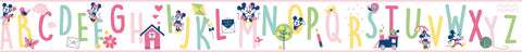 DI0971BD Pink Disney Mickey Mouse ABC Border Wallpaper Border