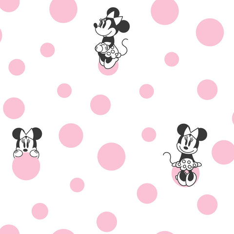 DI1027 Pink Minnie Dots Wallpaper