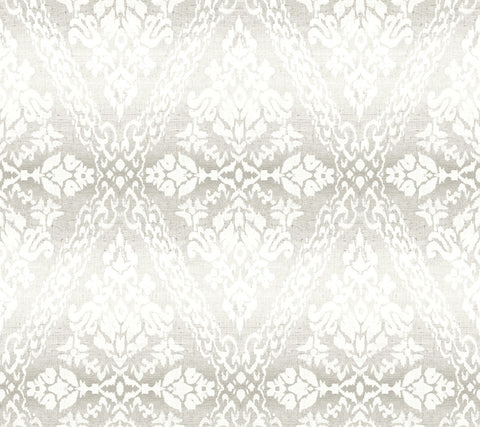 DM4934 Gray Tudor Diamond Damask Wallpaper