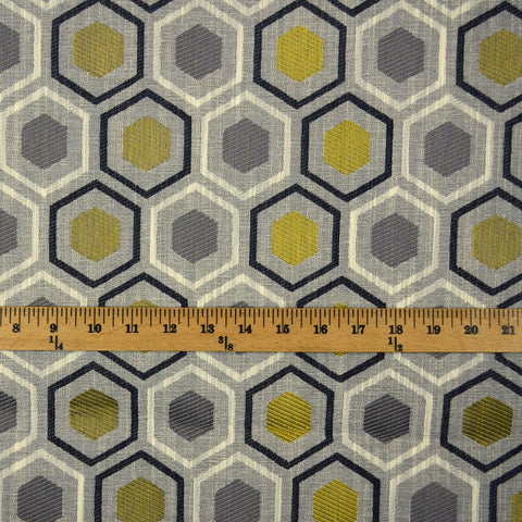 Edgerly Graphite Contemporary Geometric Upholstery Grey Fabric