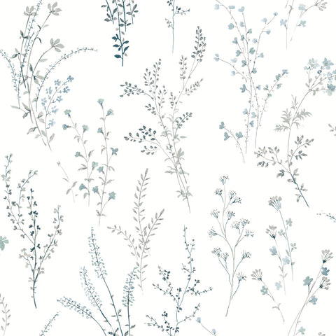 FH4027 Blue/Green Wildflower Sprigs Wallpaper