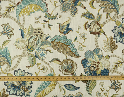 Finders Keepers French Blue Jacobean Floral Fabric