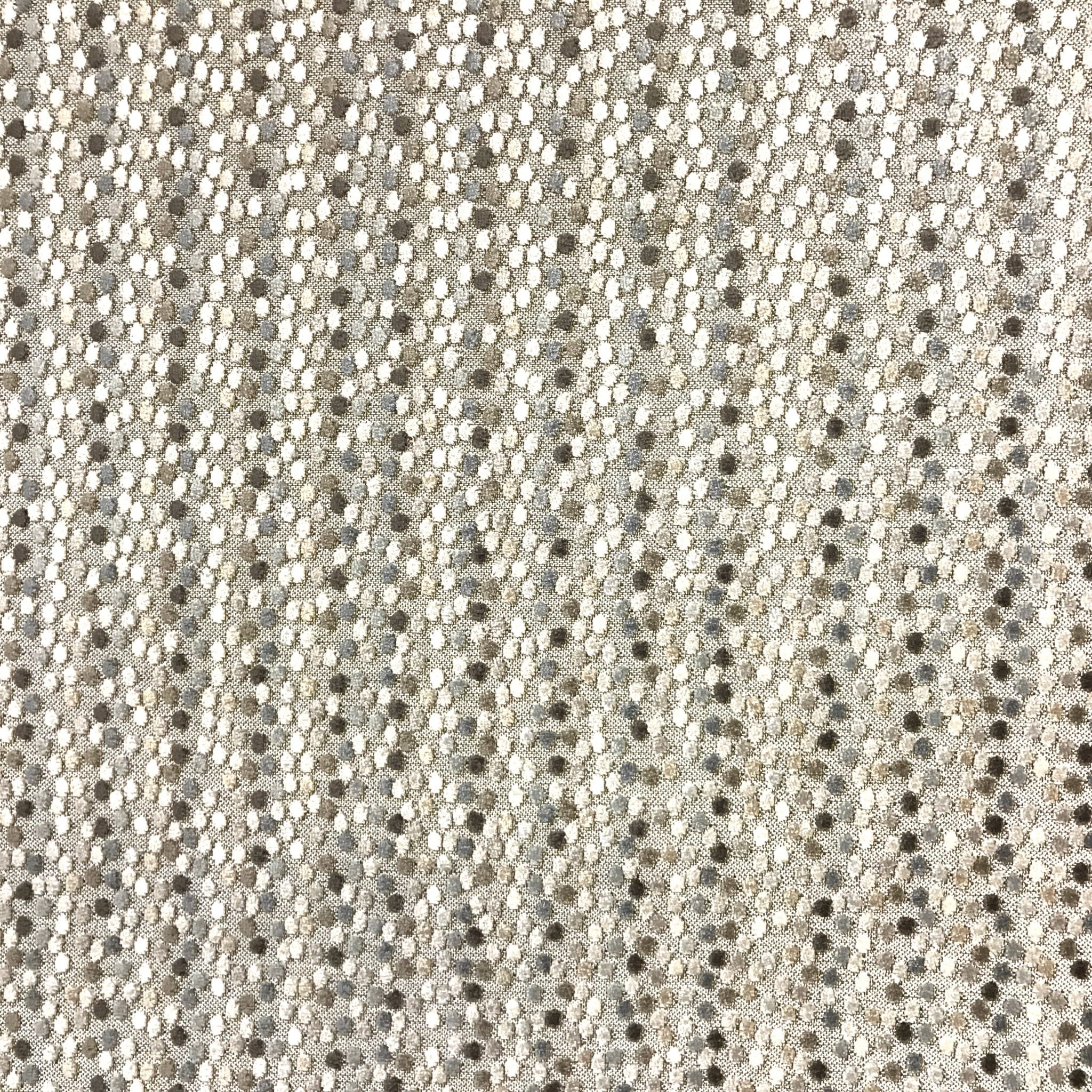 Grey Taupe Cut Velvet Dot Heavy Upholstery Bacchus Pebble Hamilton Fabric