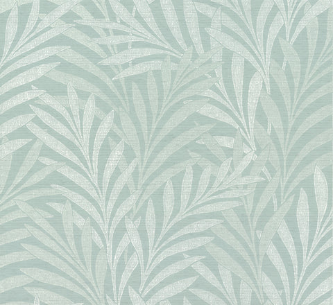 HC7504 Blue Tea Leaves Stripe Wallpaper