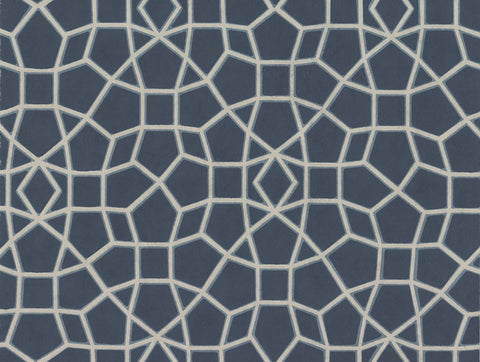 HC7528 Blue Sculptural Web Wallpaper