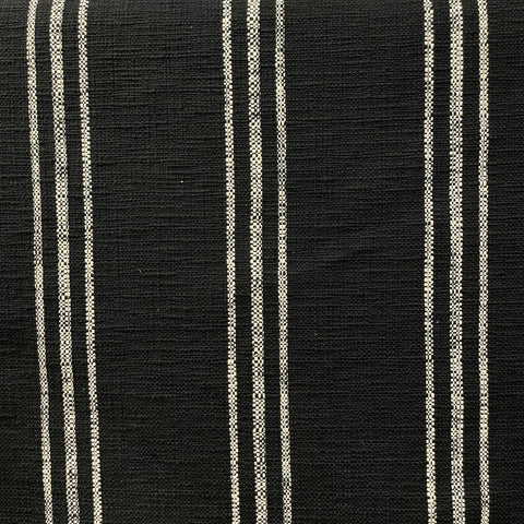 Highlander Slub Stripe Coal Black White Regal Fabric