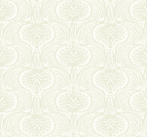 HO2154 Beige Lotus Palm Wallpaper