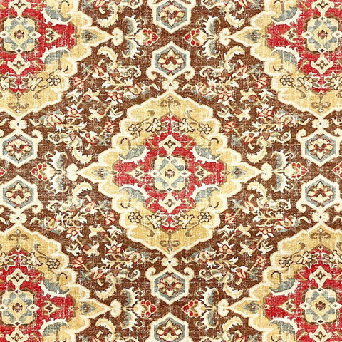Jaipur Moroccan Red Ethnic Damask Covington Fabric