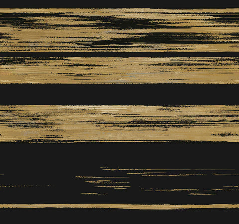 KT2151 Black/Gold Horizontal Dry Brush Wallpaper
