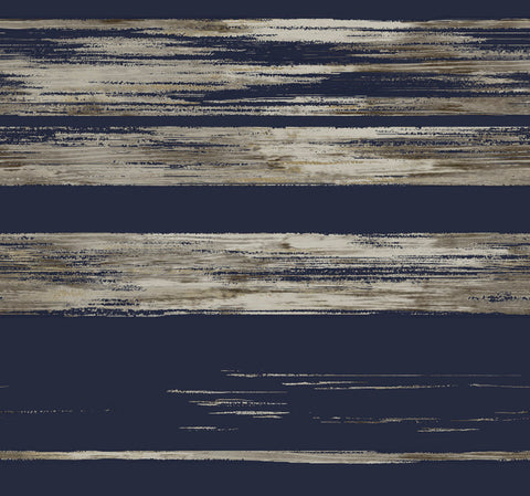 KT2154 Navy Horizontal Dry Brush Wallpaper