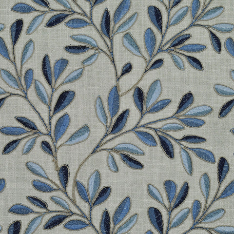 Leafage Horizon Blue Embroidered Leaf P Kaufmann Fabric
