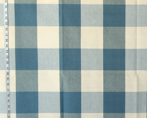 Four Inch Check 3170 Ocean Laura Kiran Fabric