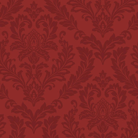LW5895 Tone on Tone Red Damask Wallpaper