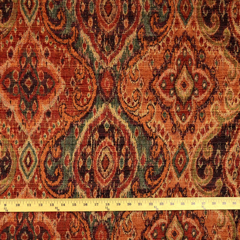 M9842 Garnet Tapestry Damask Upholstery Fabric